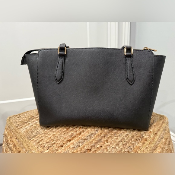 Tory Burch Emerson Top Zip Tote Black Crossbody Bag - Picture 5 of 15